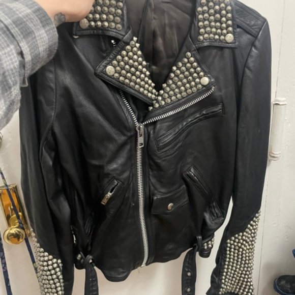Beaded Leather Poser Jacket | Size 1 | 100% Leather - Picture 2 of 4